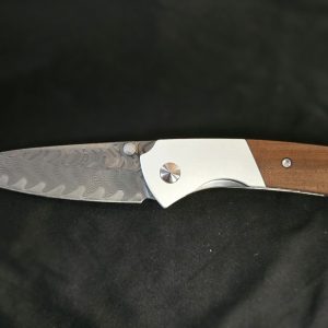Kizer SpitFire Folder — Wood & Damascus — V3690A3
